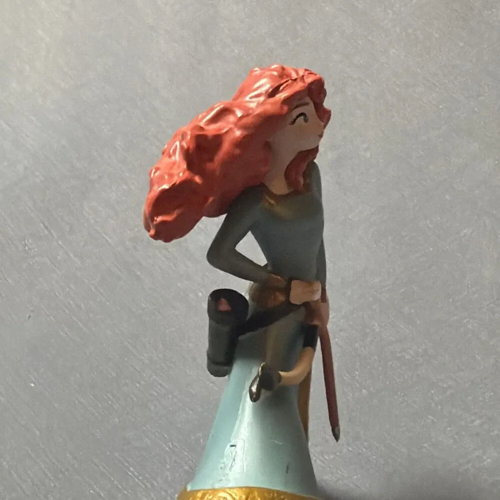 Disney Merida Figurine Blue Dress Gold Trim Bow Arrow Brave-M